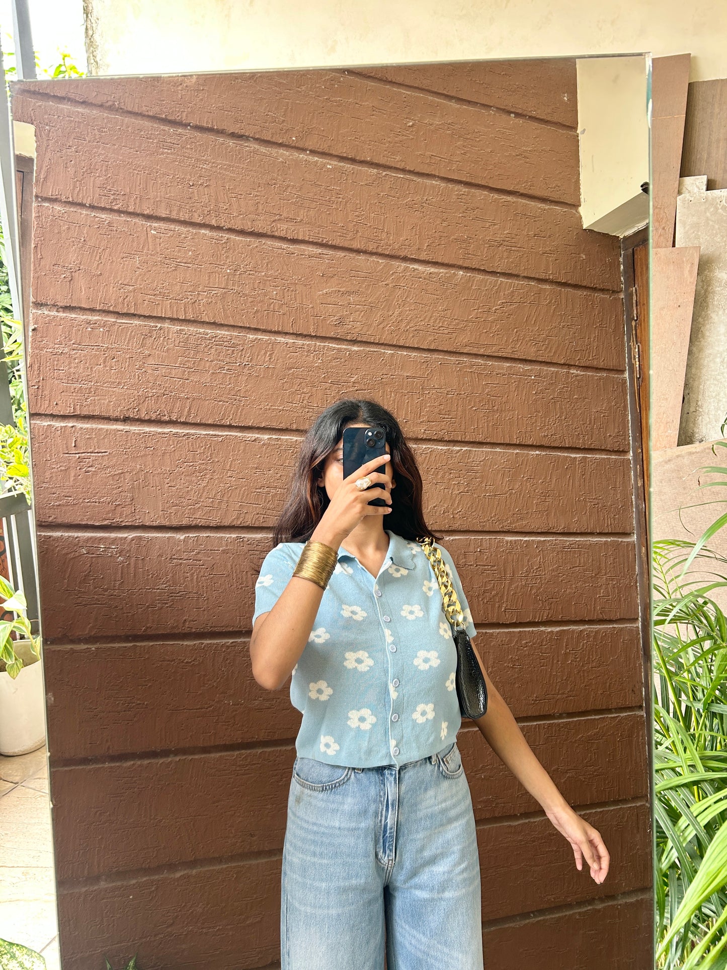 Blue flower Top