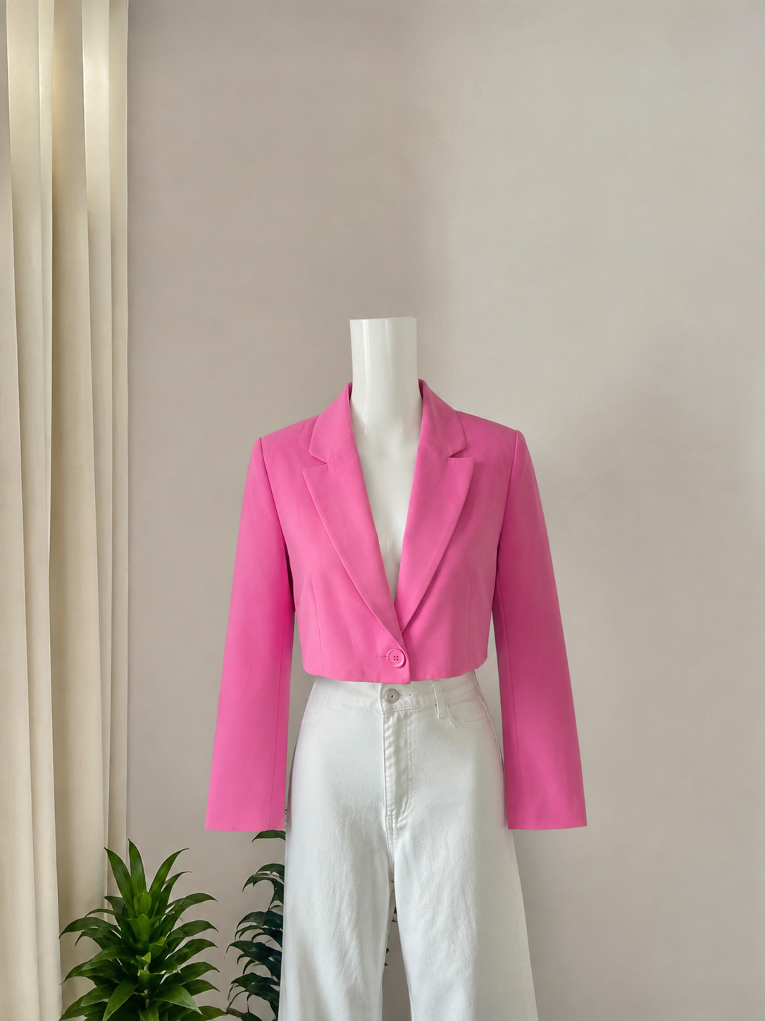 Hot Pink Cropped Blazer