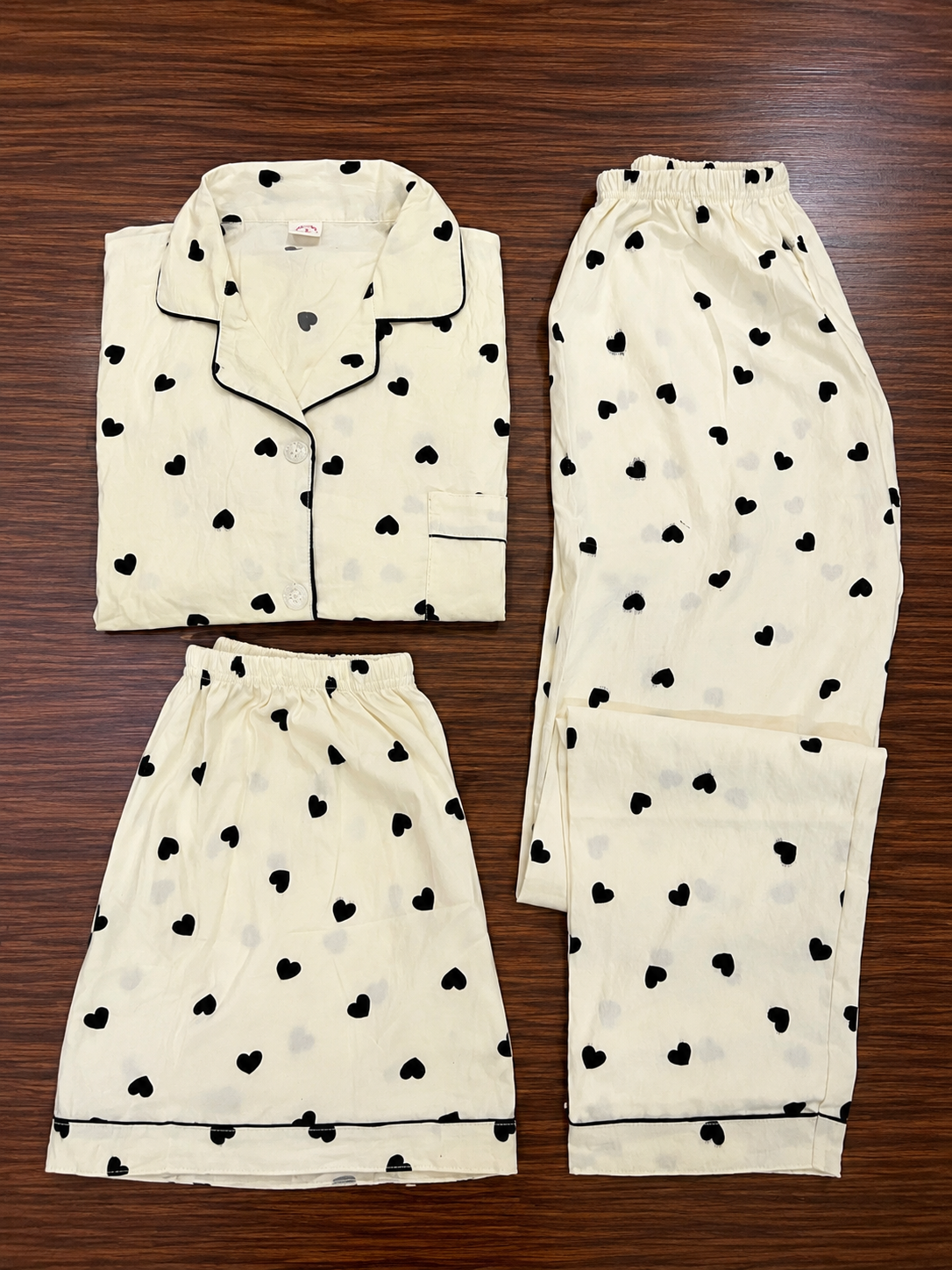 Hearts Nightsuit(3piece)