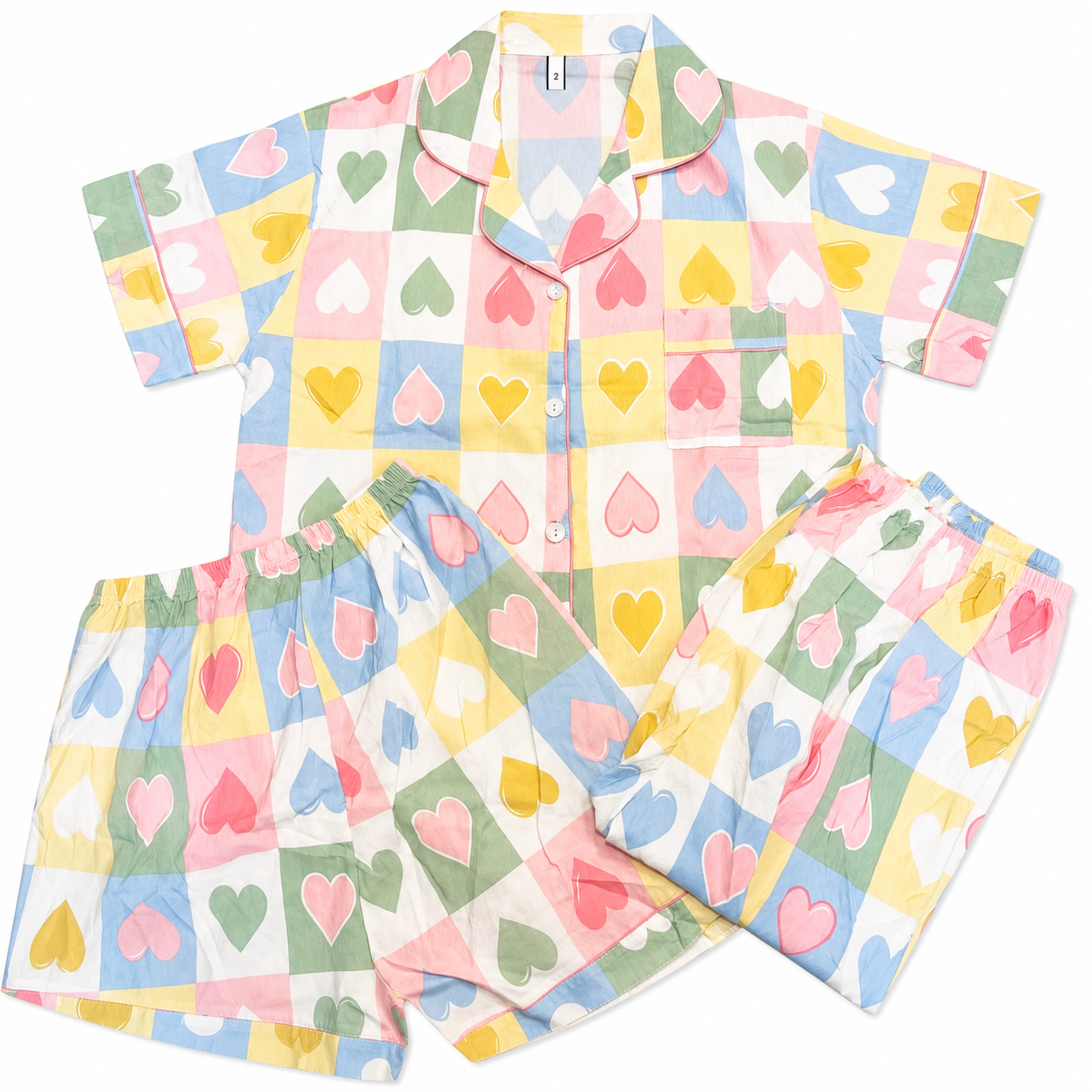Hearts Nightsuit (3 piece )