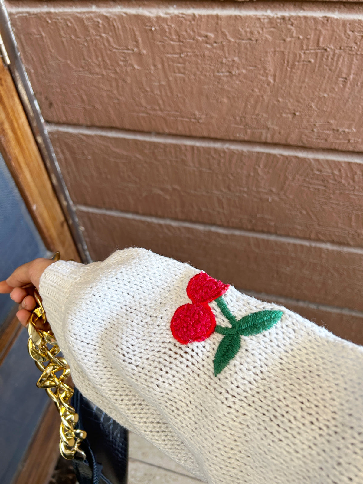 Off White Cherry Cardigan 🍒