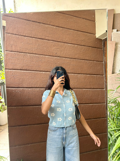 Blue flower Top