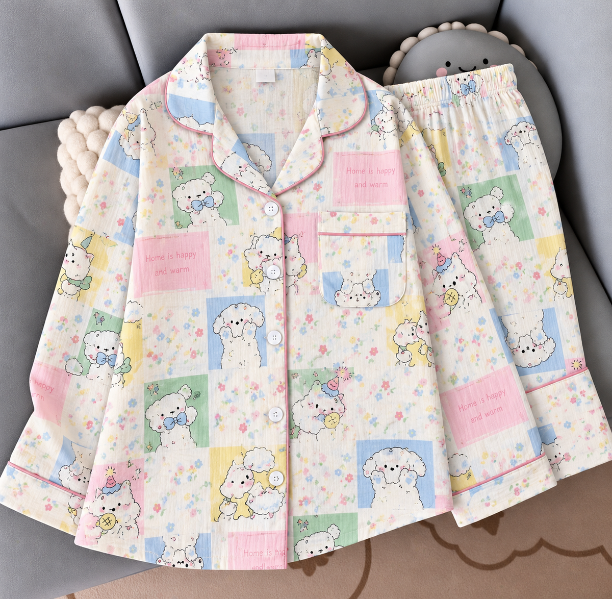 Cute Print Full Sleeve Nightsuit