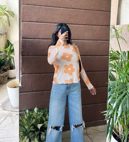 Cutie mesh top 🧡