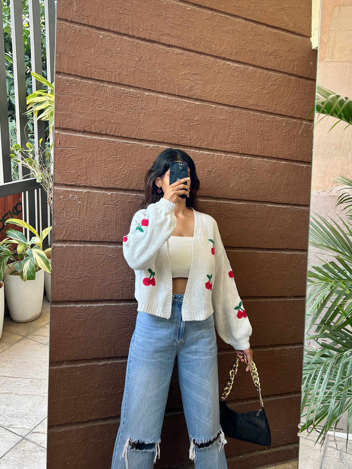 Off White Cherry Cardigan 🍒