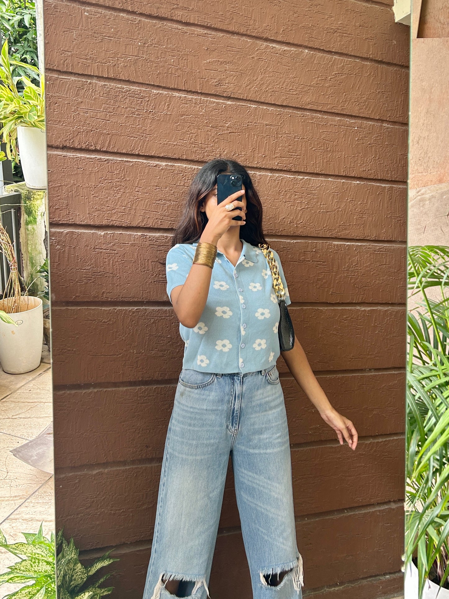 Blue flower Top