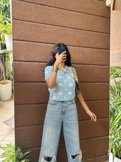 Blue flower Top