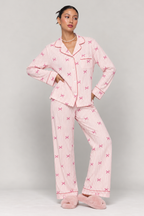 Pink Bow full sleeve nightsuit