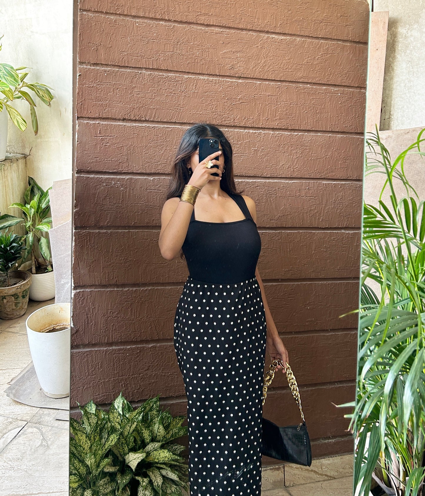 Square neck black bodysuit