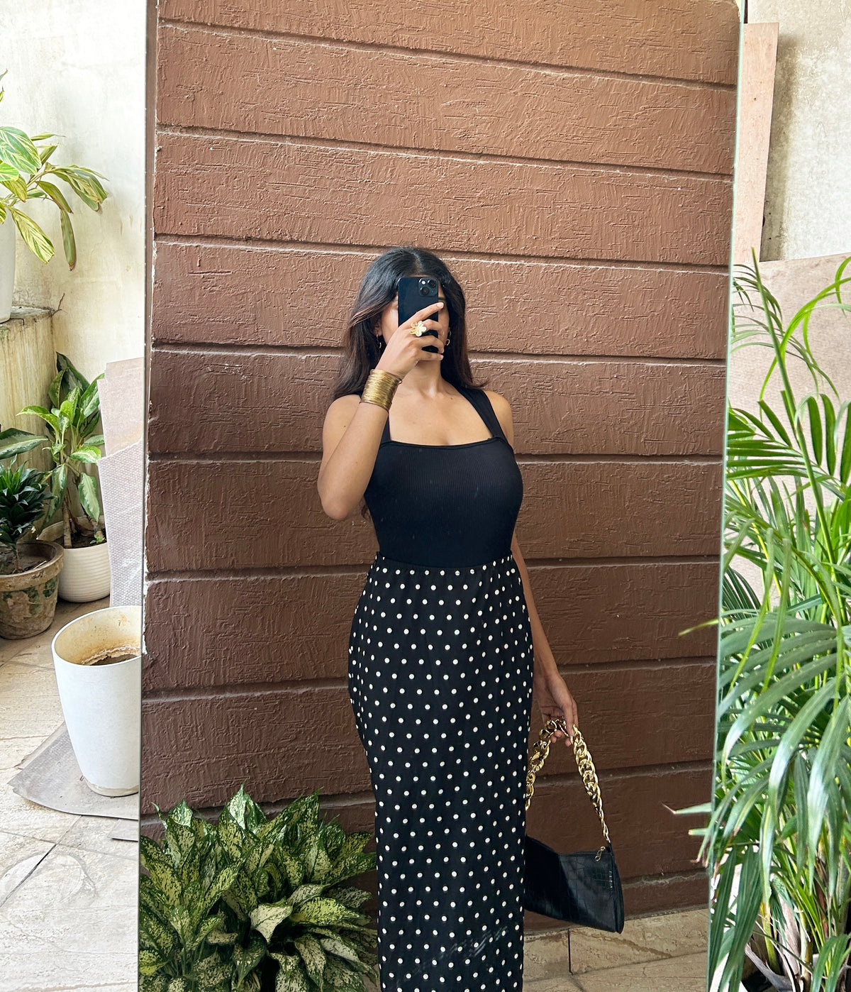 Square neck black bodysuit