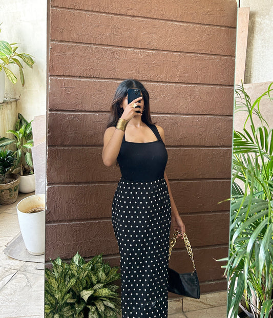 Square neck black bodysuit