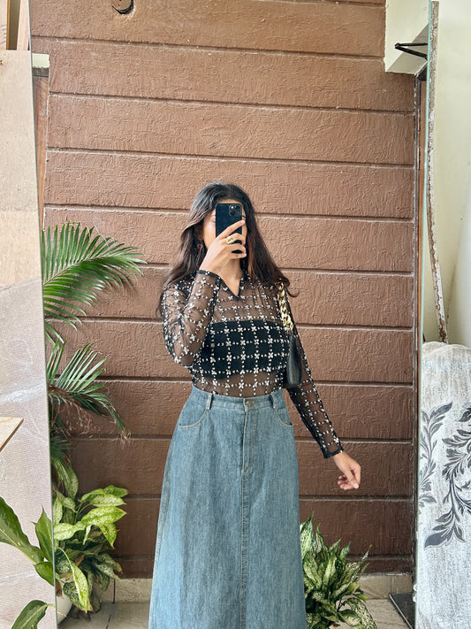Embellished top 🖤