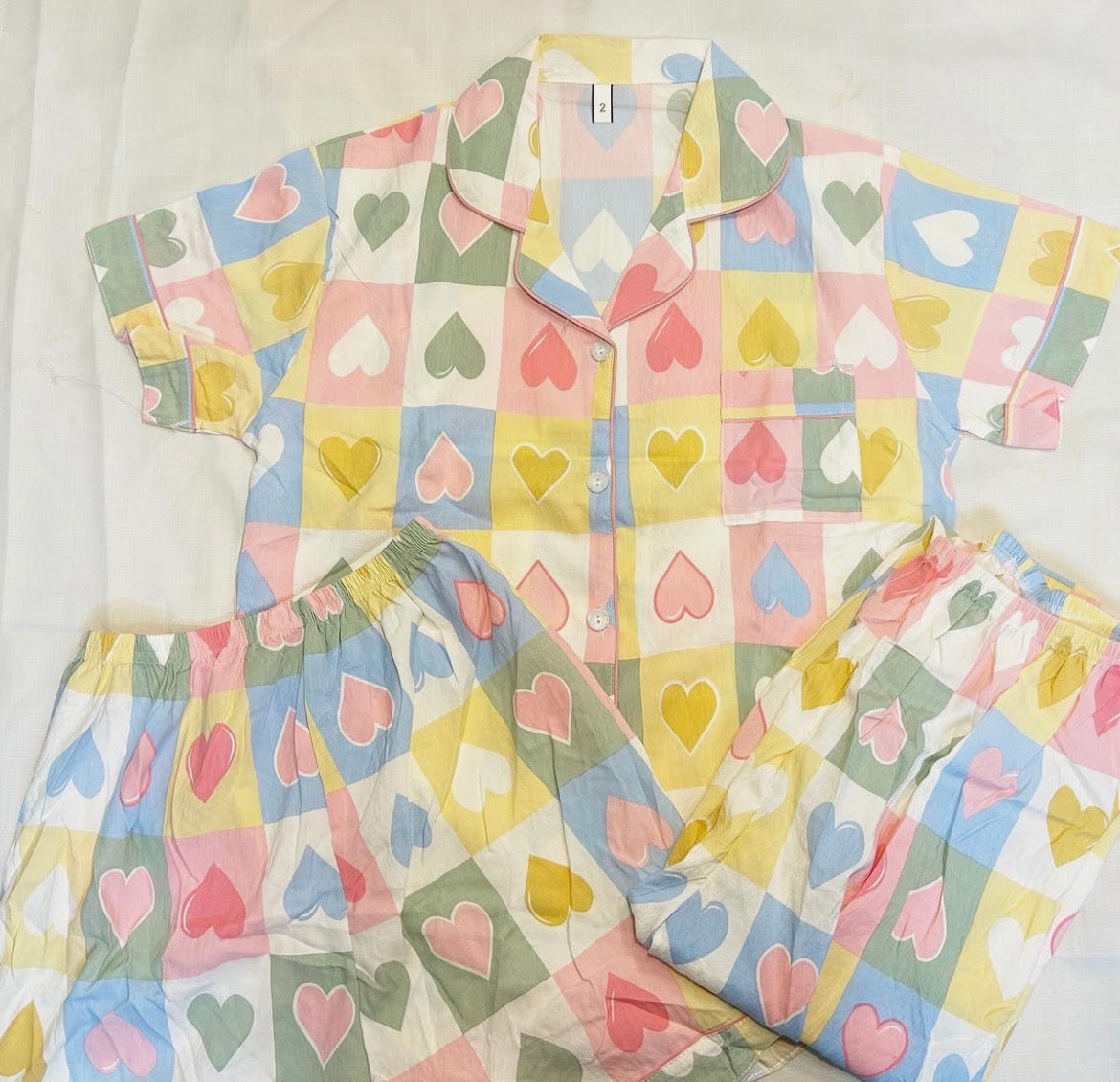 Hearts Nightsuit (3 piece )