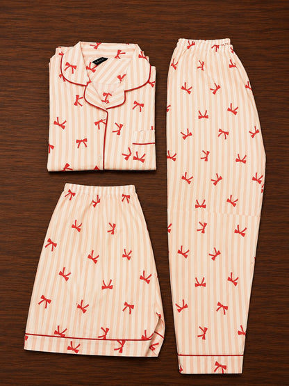 Bow Nightsuit (3piece)