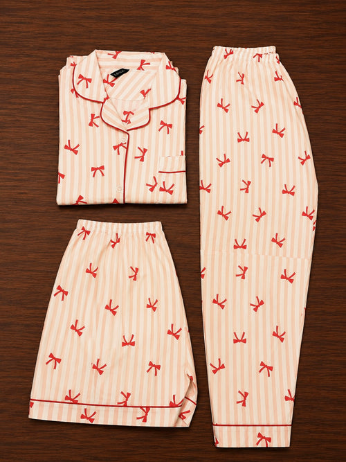 Bow Nightsuit (3piece)