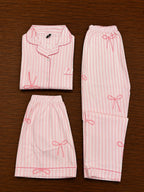 Bow nightsuit(3pc)