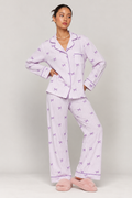 Lavender Bow Full Sleeve Nightsuit