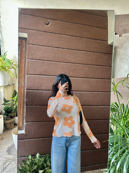 Cutie mesh top 🧡