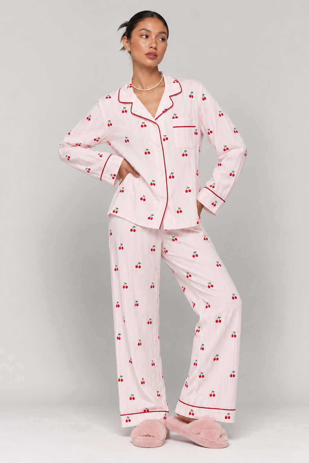 Cherry Full Sleeve Nightsuit
