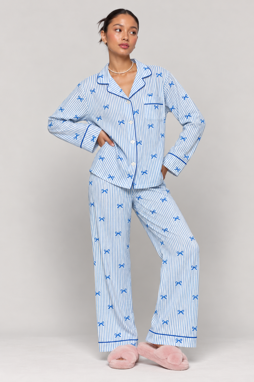 Bow Full Sleeve Nightsuit