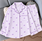 Lavender Bow Full Sleeve Nightsuit