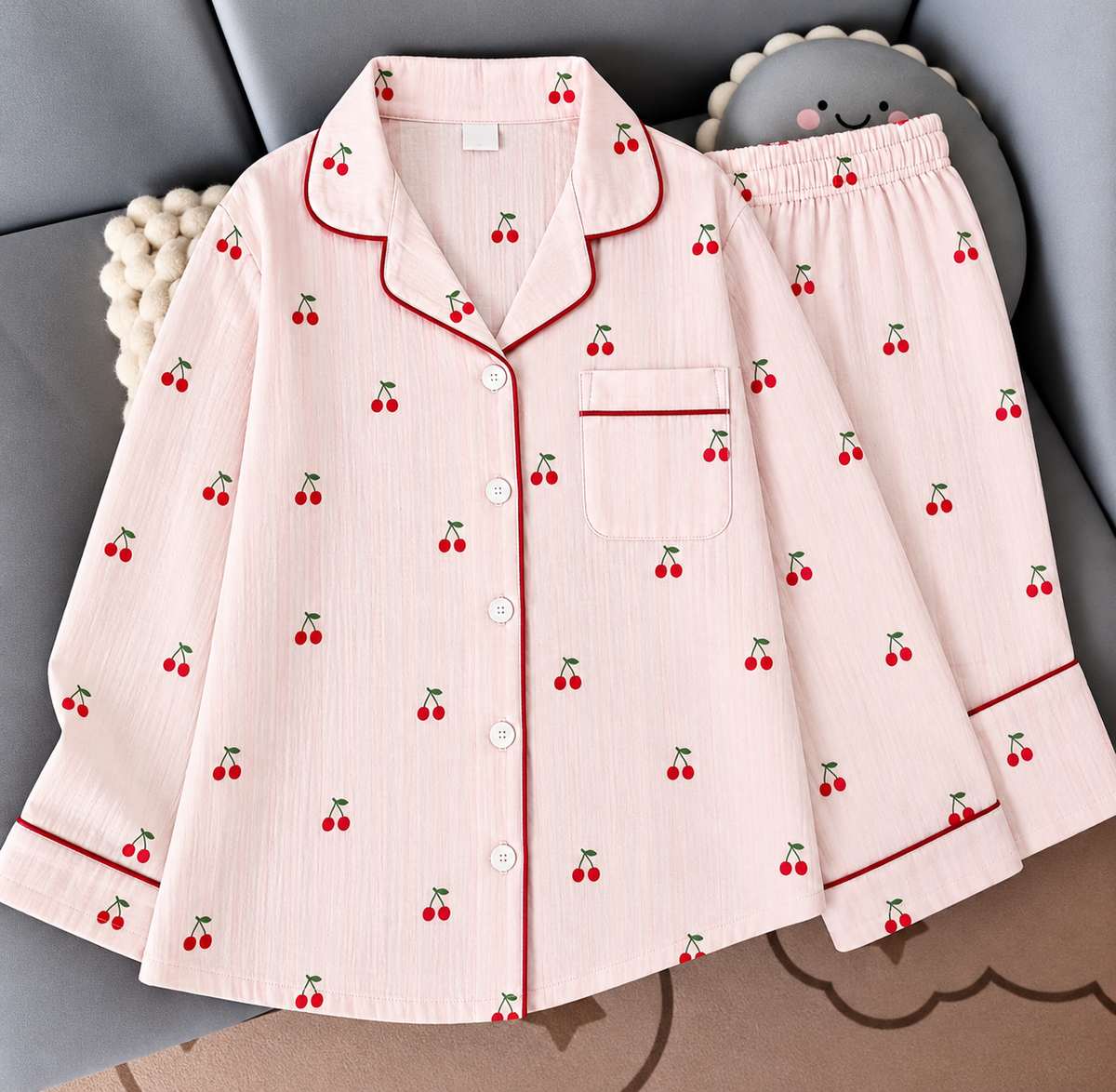 Cherry Full Sleeve Nightsuit