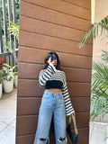 Striped cropped top