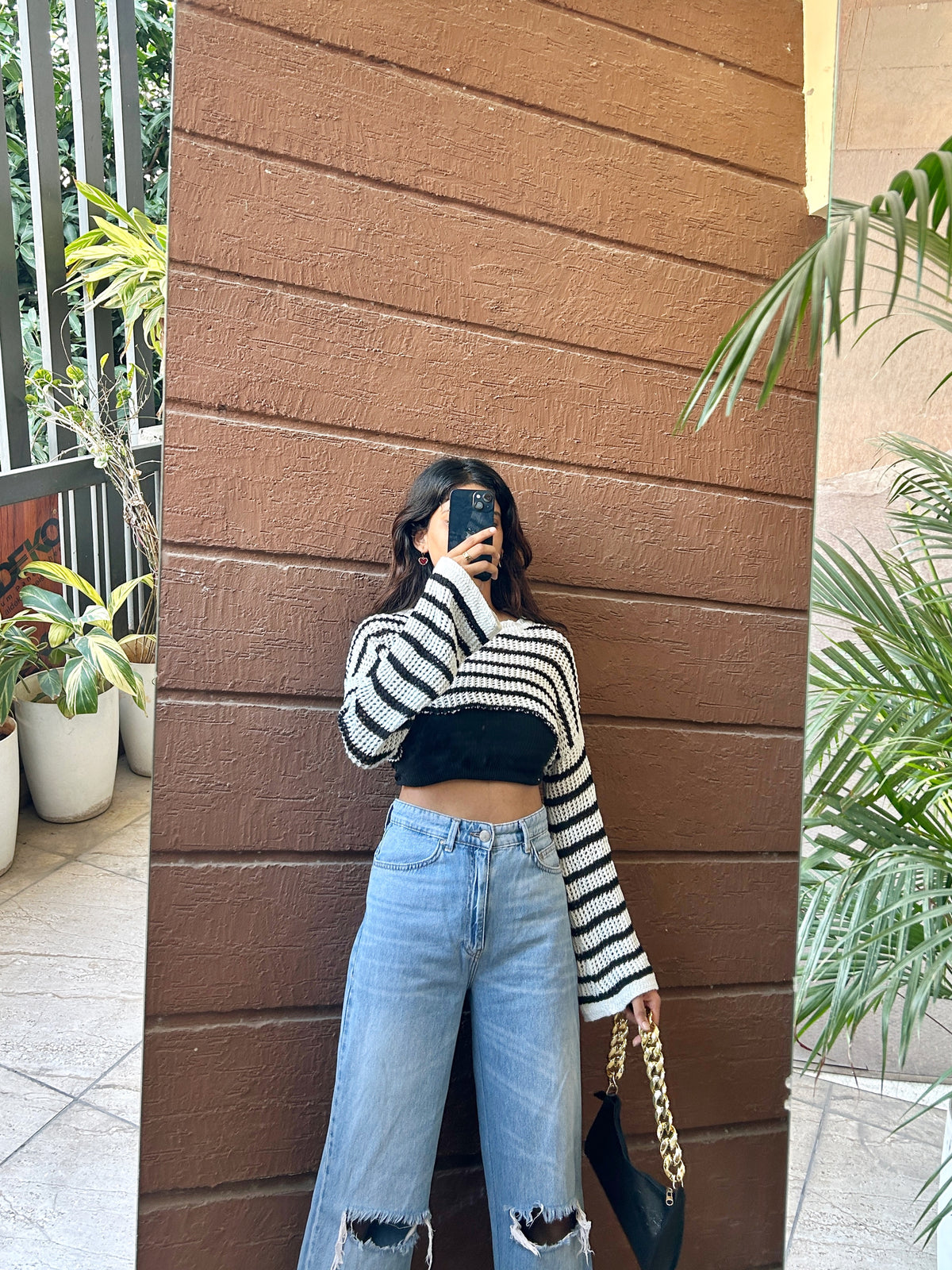 Striped cropped top