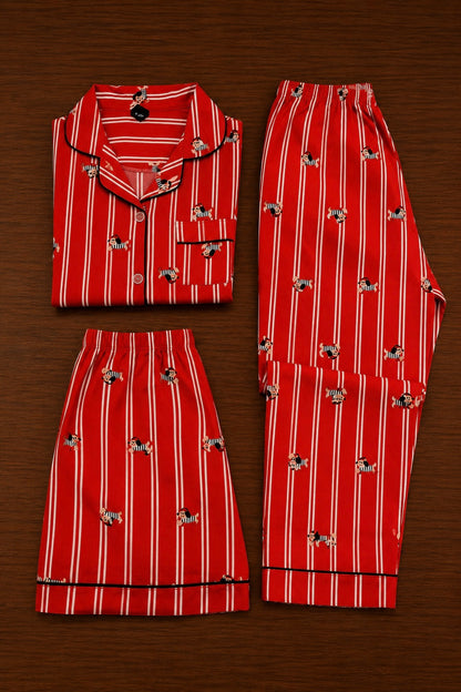 Red Nighsuit (3pc)