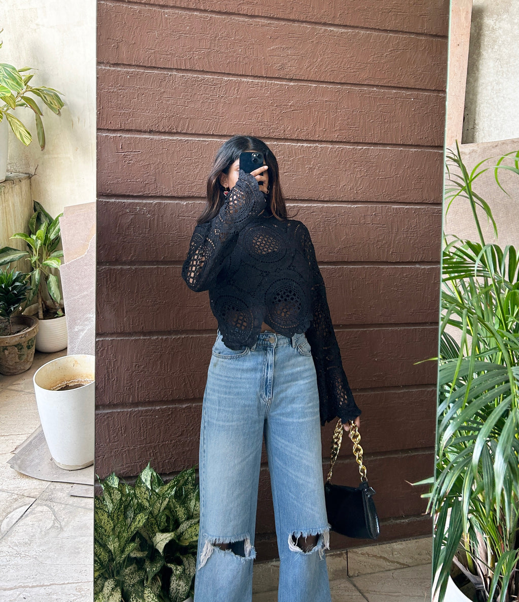 Black lace top