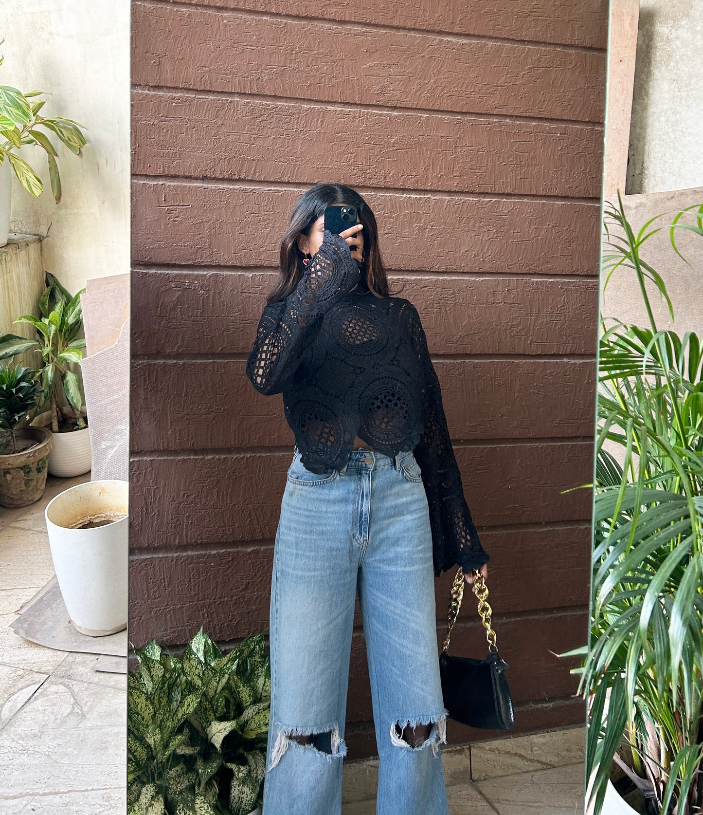 Black lace top