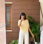 Butter Yellow Wrap Top