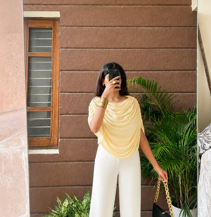 Butter Yellow Wrap Top