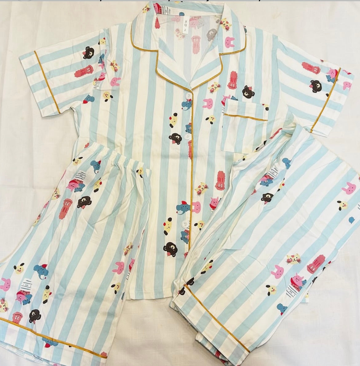 Striped Blue Nightsuit ( 3 piece )