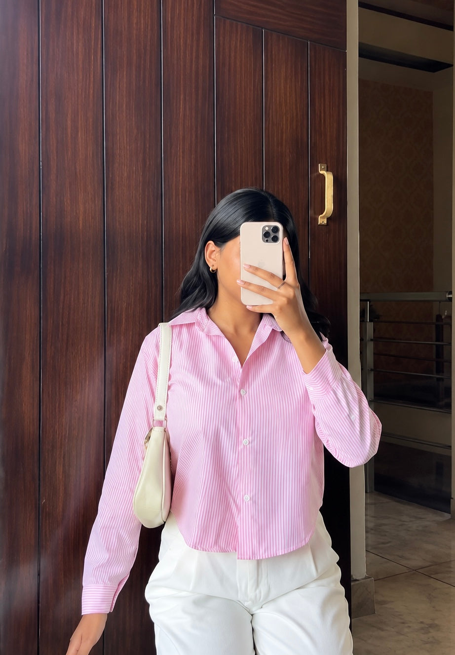 Pink Crop Shirt