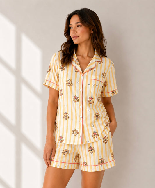 Striped nightsuit(3piece)