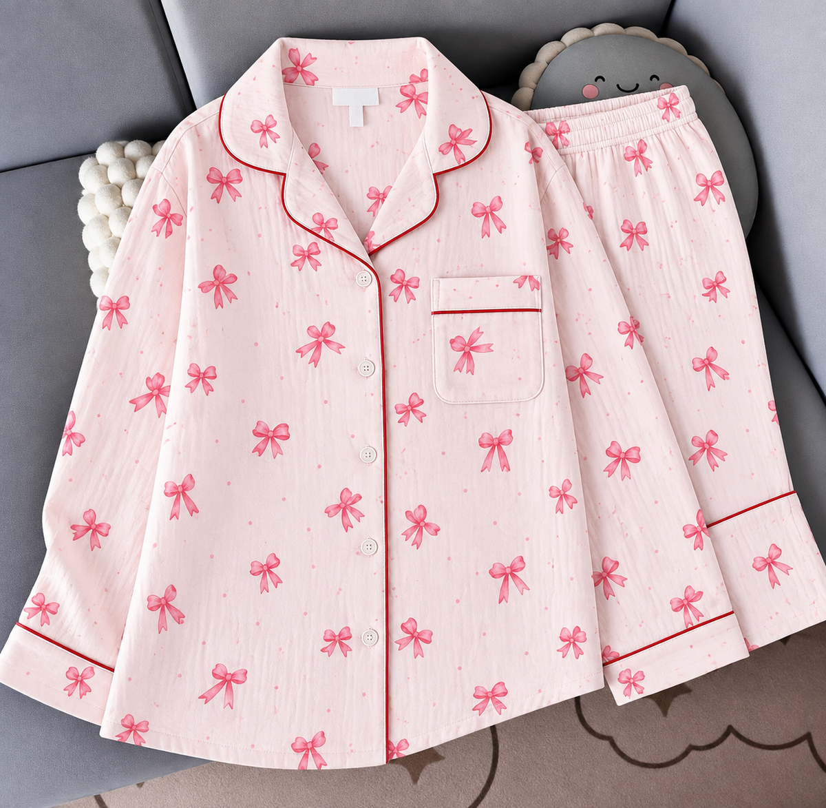 Baby Pink Bow Nightsuit