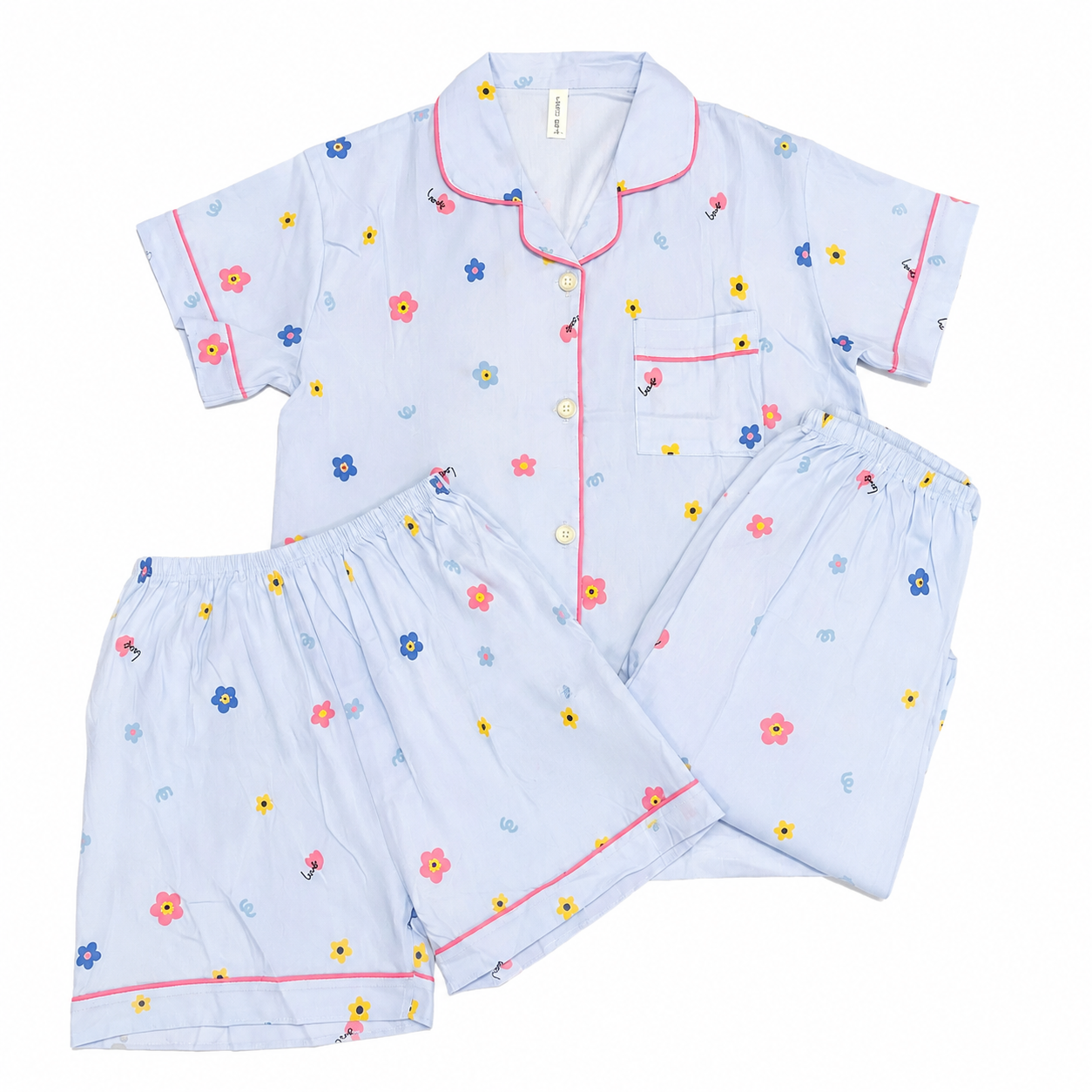 Blue Floral Nightsuit(3 piece)