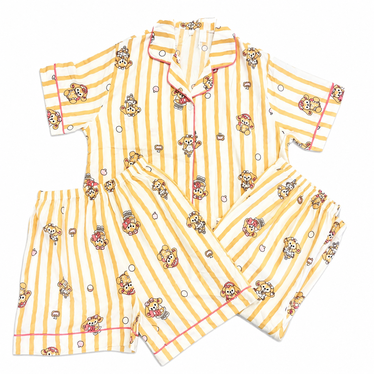 Striped yellow nightsuit( 3 piece)