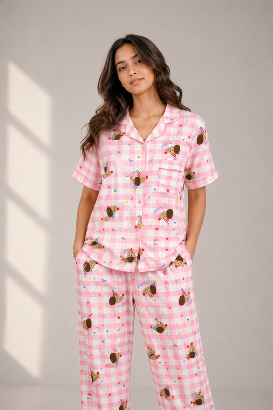 Pink Nightsuit(3piece )