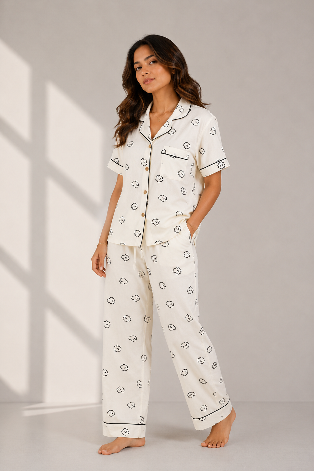 Cloud Print Nightsuit(3piece)