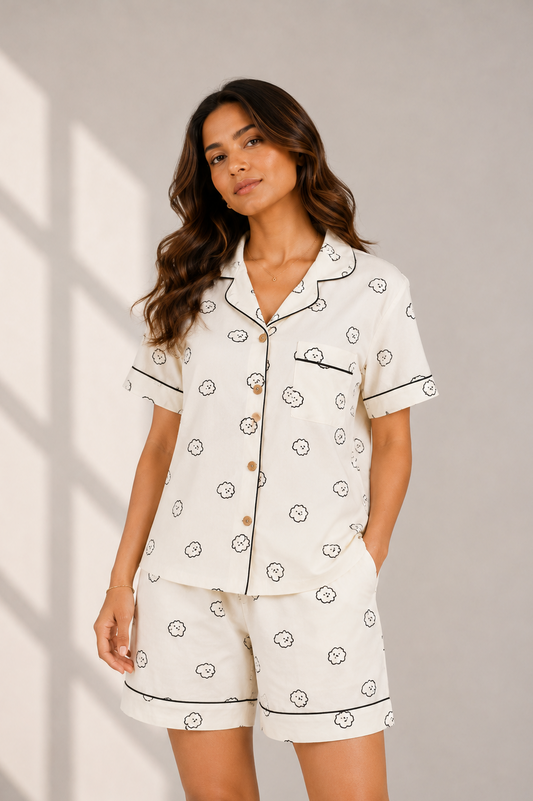 Cloud Print Nightsuit(3piece)