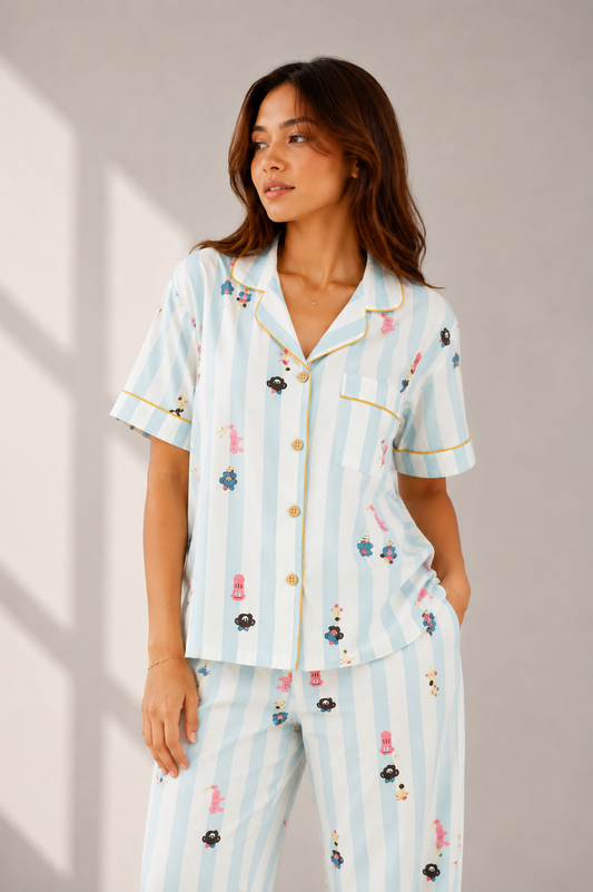 Blue Nightsuit(3piece )