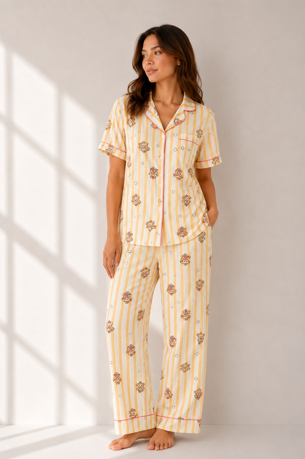 Striped nightsuit(3piece)