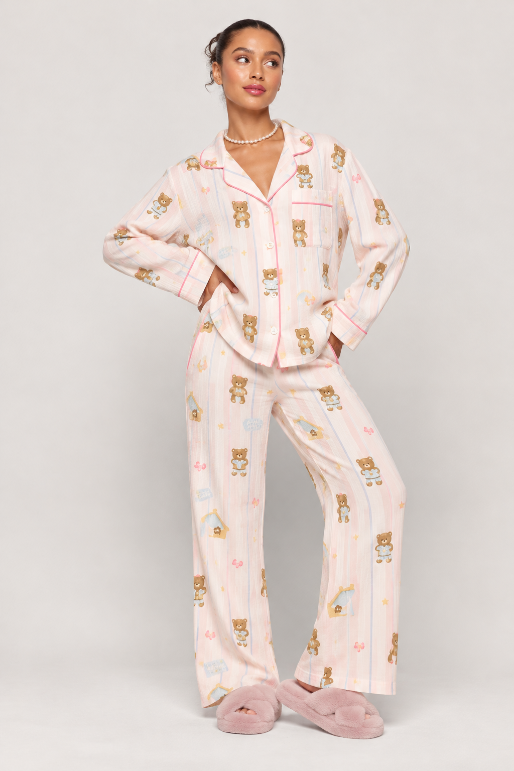 Pink Teddy Nightsuit