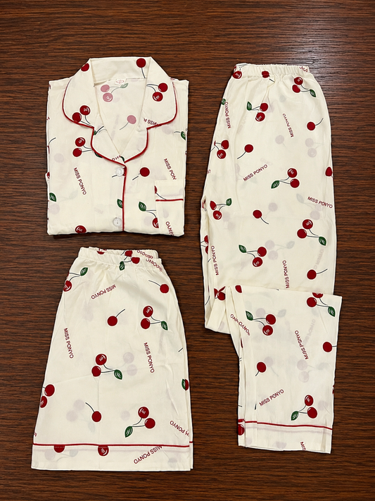 Cherry Nightsuit (3piece)