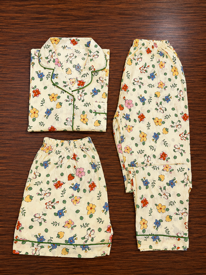 Floral Nightsuit(3piece)