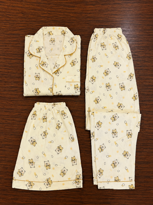 Teddy Nightsuit (3piece)