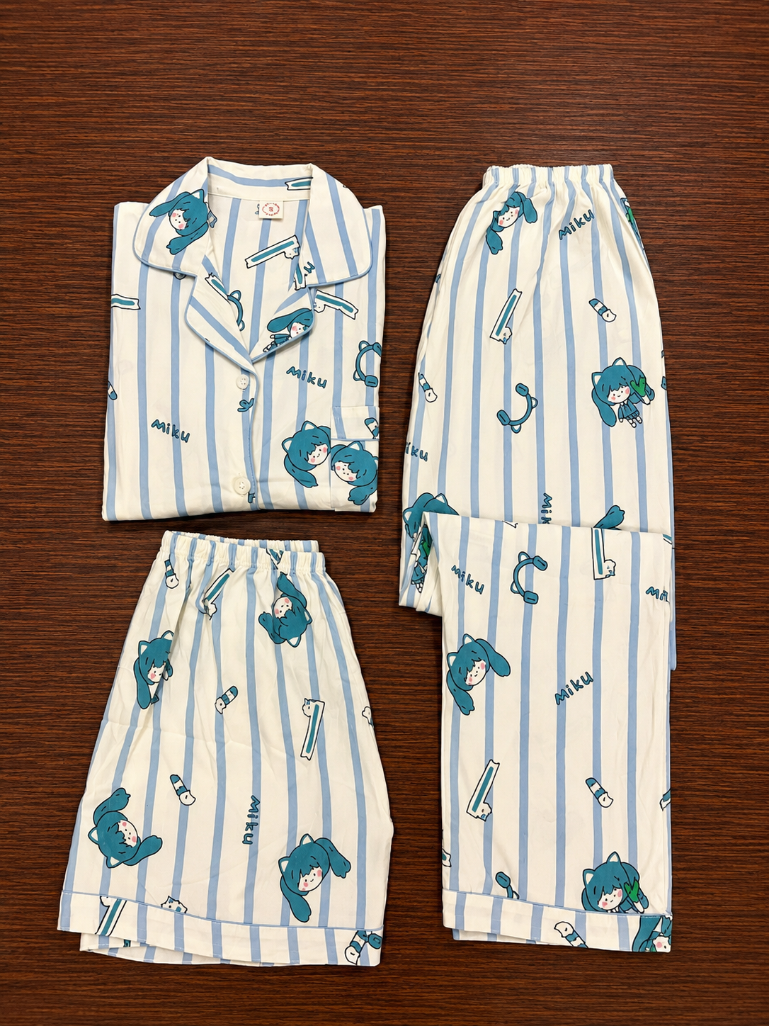 Blue striped Nightsuit(3piece)