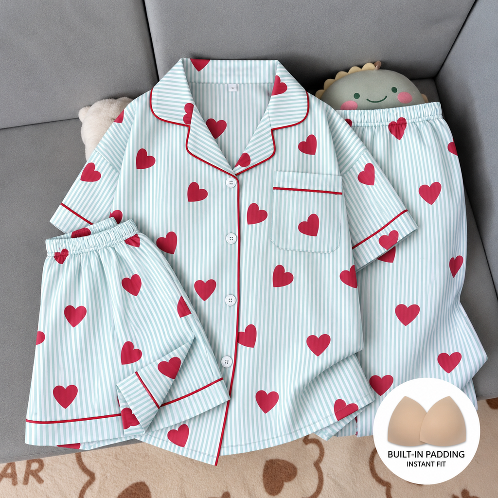 Padded Hearts Nightsuit (3pc)